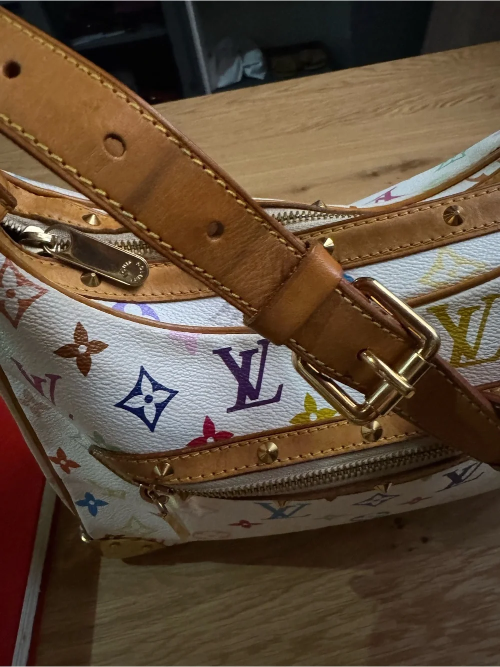 Louis Vuitton Multicolor Murakami Monogram White Canvas Shoulder Bag